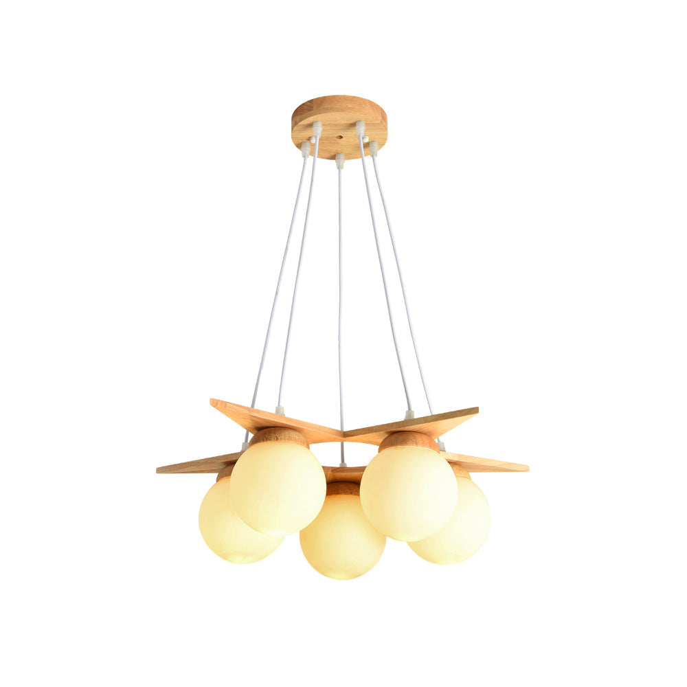 Zothaus Star Glass Wooden Chandelier