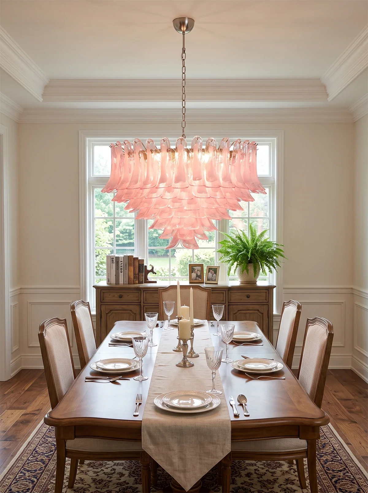Coralie Blush Petal Glass Chandelier