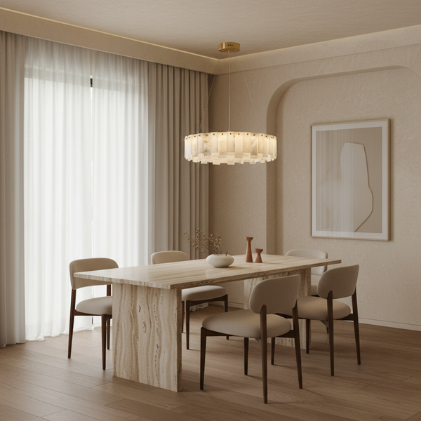Alabaster Ring Chandelier | Brass | CLFRT0588