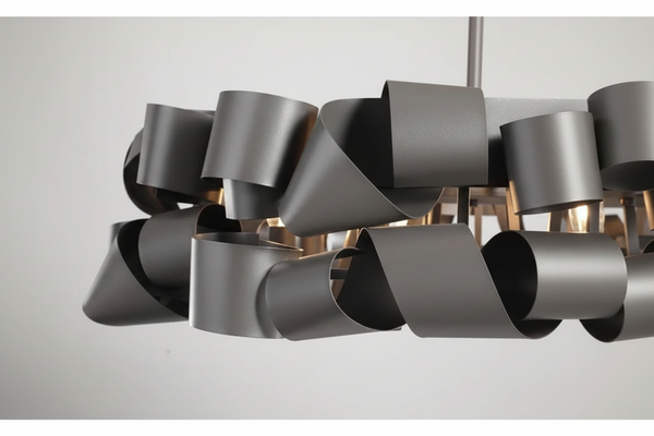 Mid Century Modern Ceiling Light Metal Ribbon