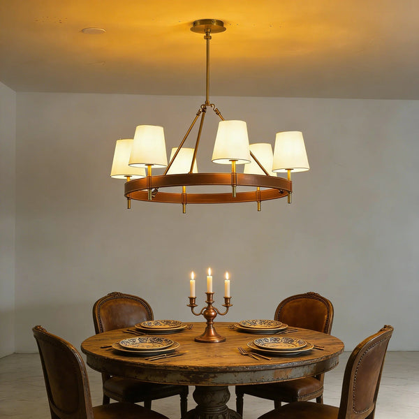 Leather Halo Ring Chandelier