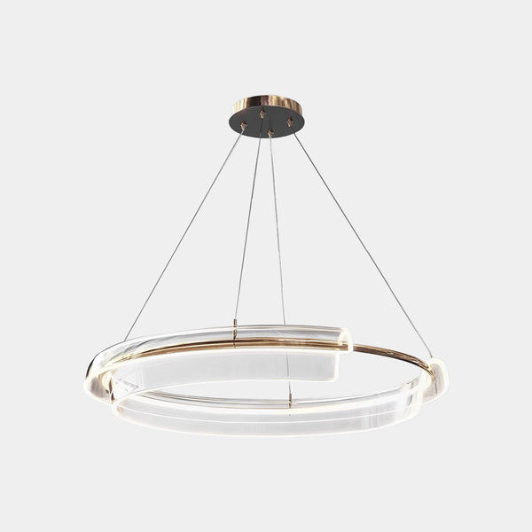Chandelier Single Ring Circular Dimmable LED, Gold