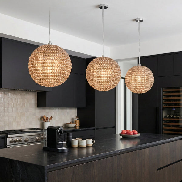 Appia Round Pendant | Amber Crystal | CLAPP-R