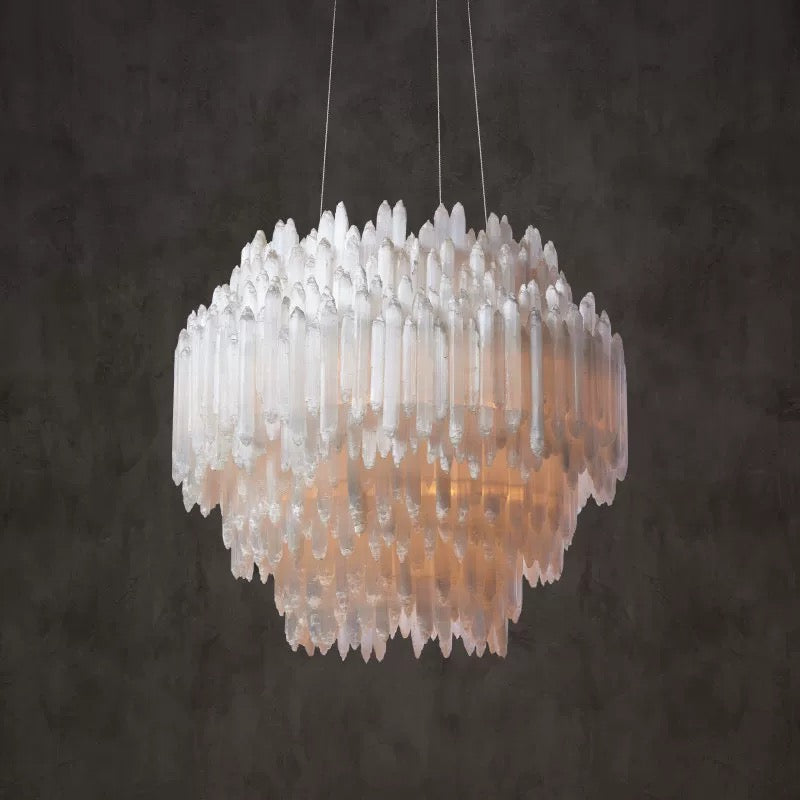 The Cortina Tiered Chandelier | Selenite & Brass | CLCRT