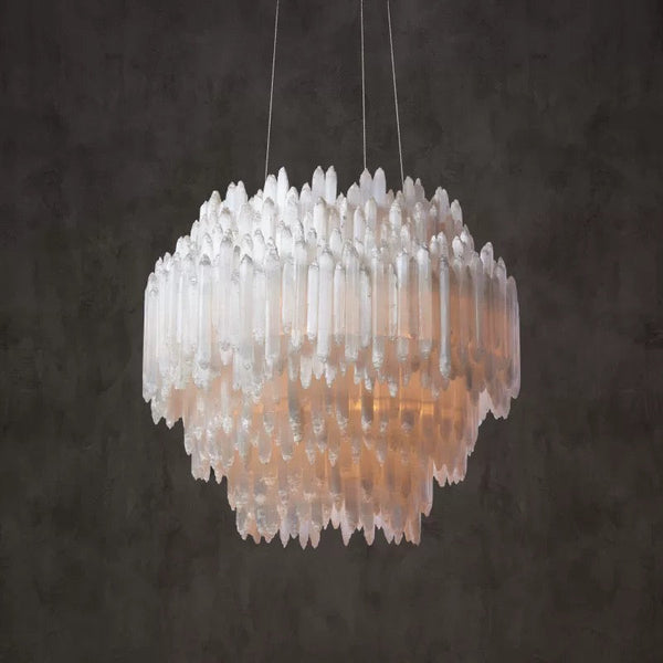 The Cortina Tiered Chandelier | Selenite & Brass | CLCRT