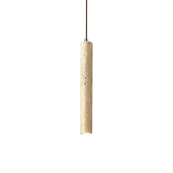 Long Cylinder Travertine Pendant Lamp