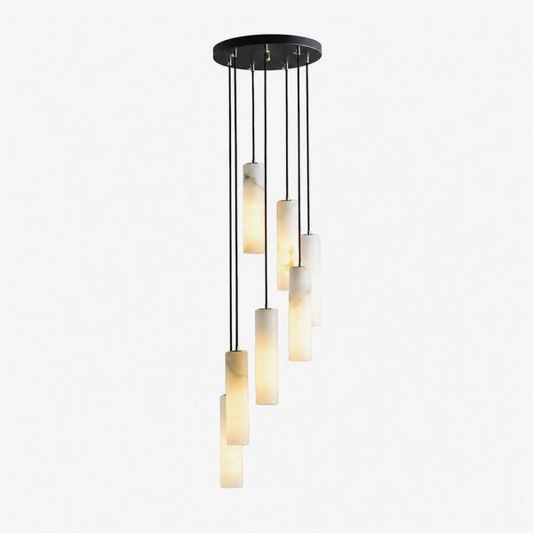 Elongated Alabaster Cluster Pendant Lamp