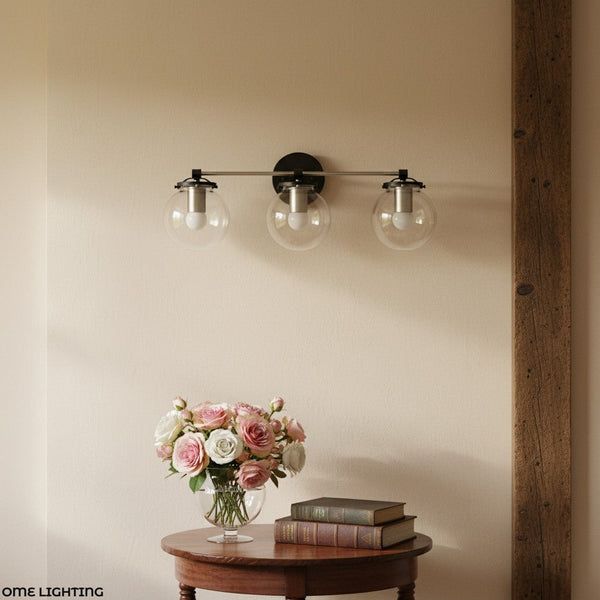 Pearl Clear Glass 3-Light Wall Sconce