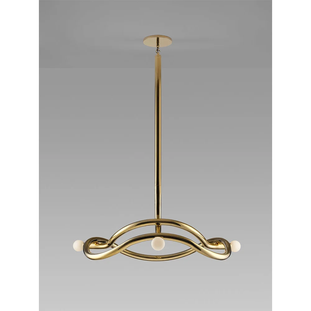 Mid-Century Chandelier | Bronze & Glass | CLKZ074