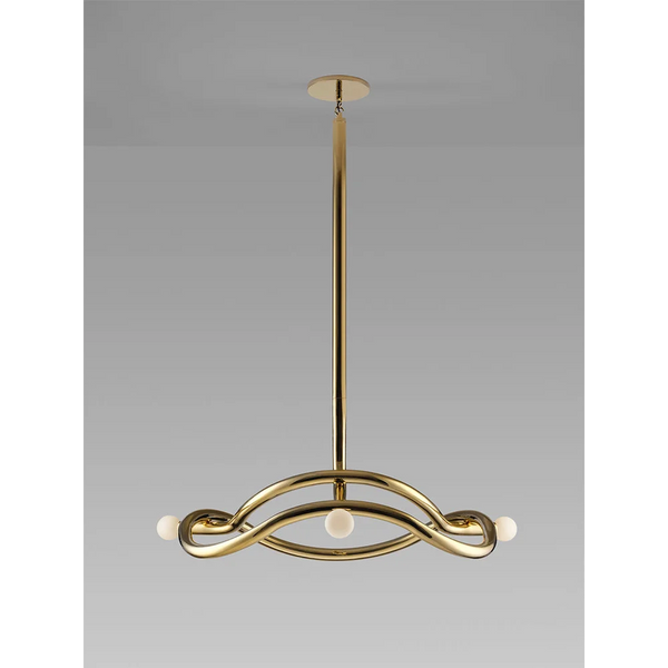 Mid-Century Chandelier | Bronze & Glass | CLKZ074