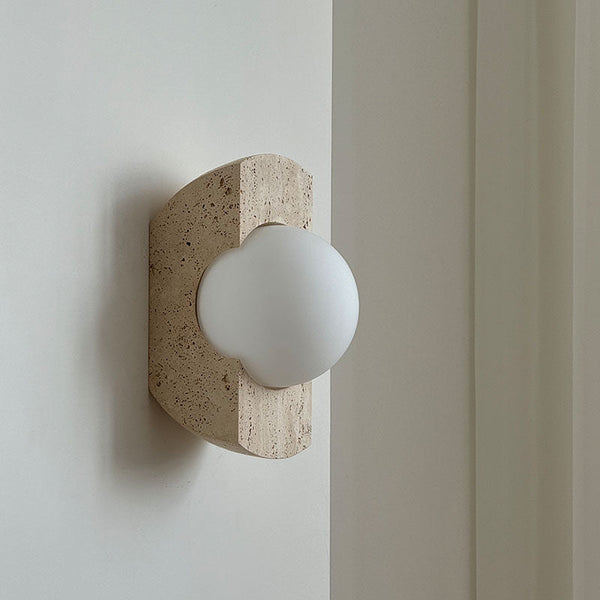 Umaris Travertine Glass Wall Lamp