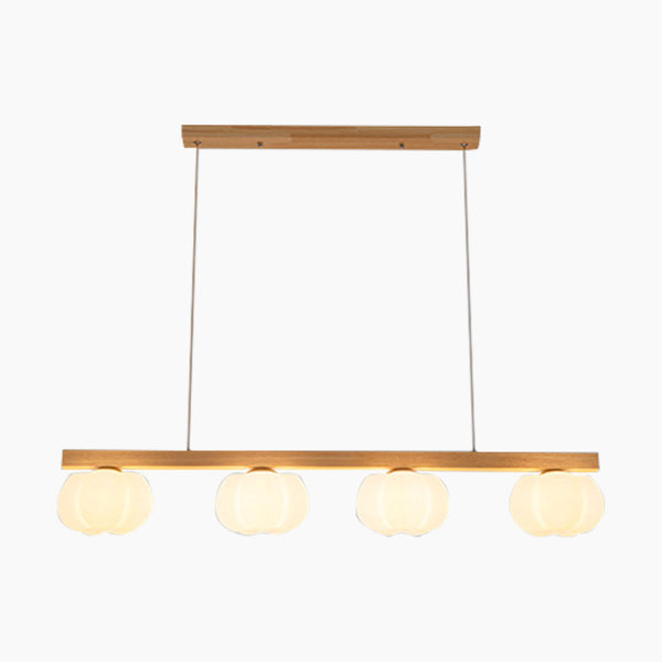 Chandelier Pendant Light Wood Modern Unique Cream Cotton, Multi Lights
