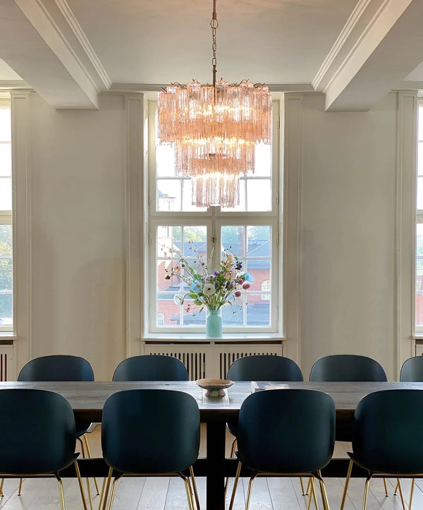 Elegant Pink Tube Chandelier