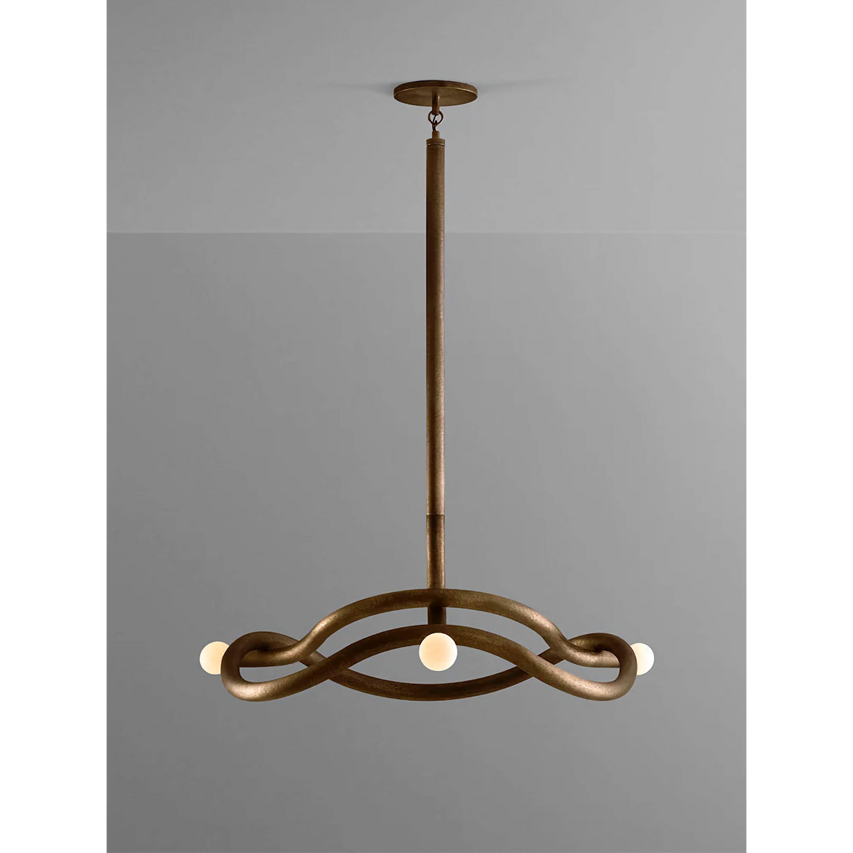 Mid-Century Chandelier | Bronze & Glass | CLKZ074