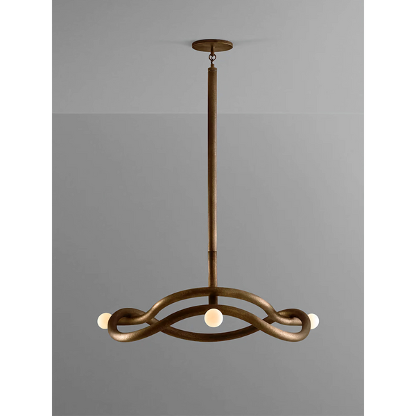 Mid-Century Chandelier | Bronze & Glass | CLKZ074