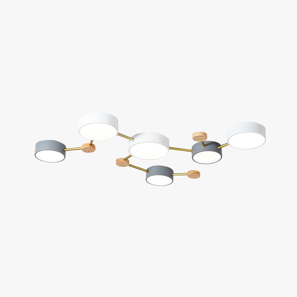 Arisha Modern LED Ceiling Light Log Living Room Bedroom White Grey