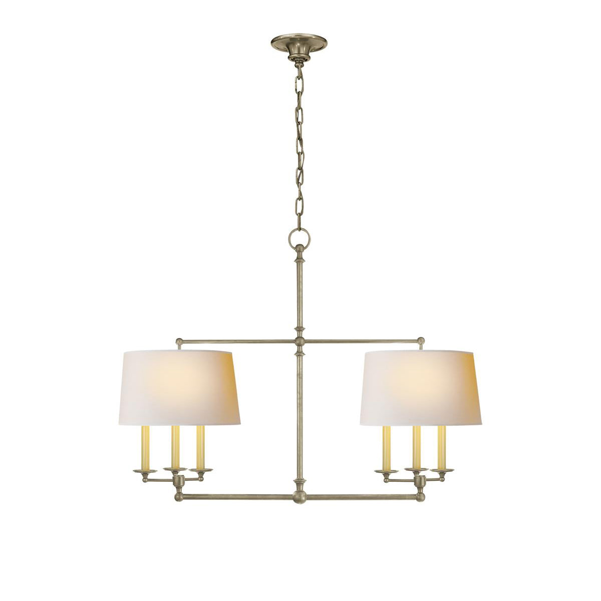 Inlay Classic Art Vintage Brass Fabric Chandelier