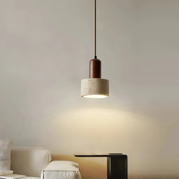 Travertine Cylinder Pendant Light