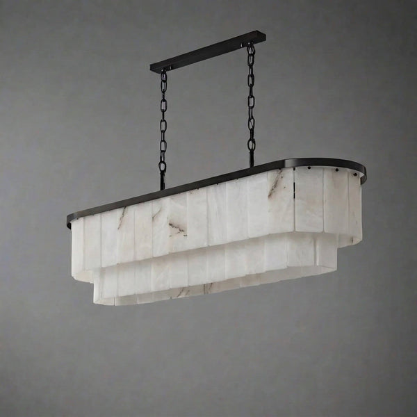 Alabaster Linear Chandelier | Brass | CLMT02580
