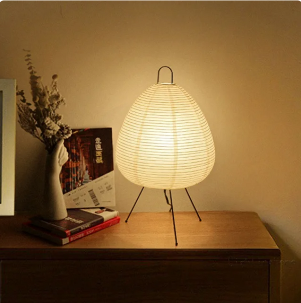 Scandinavian Paper Table Lamp White for Living Room, Anti-Glare