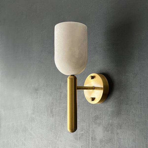 Lyphaia Brass Alabaster Wall Lamp