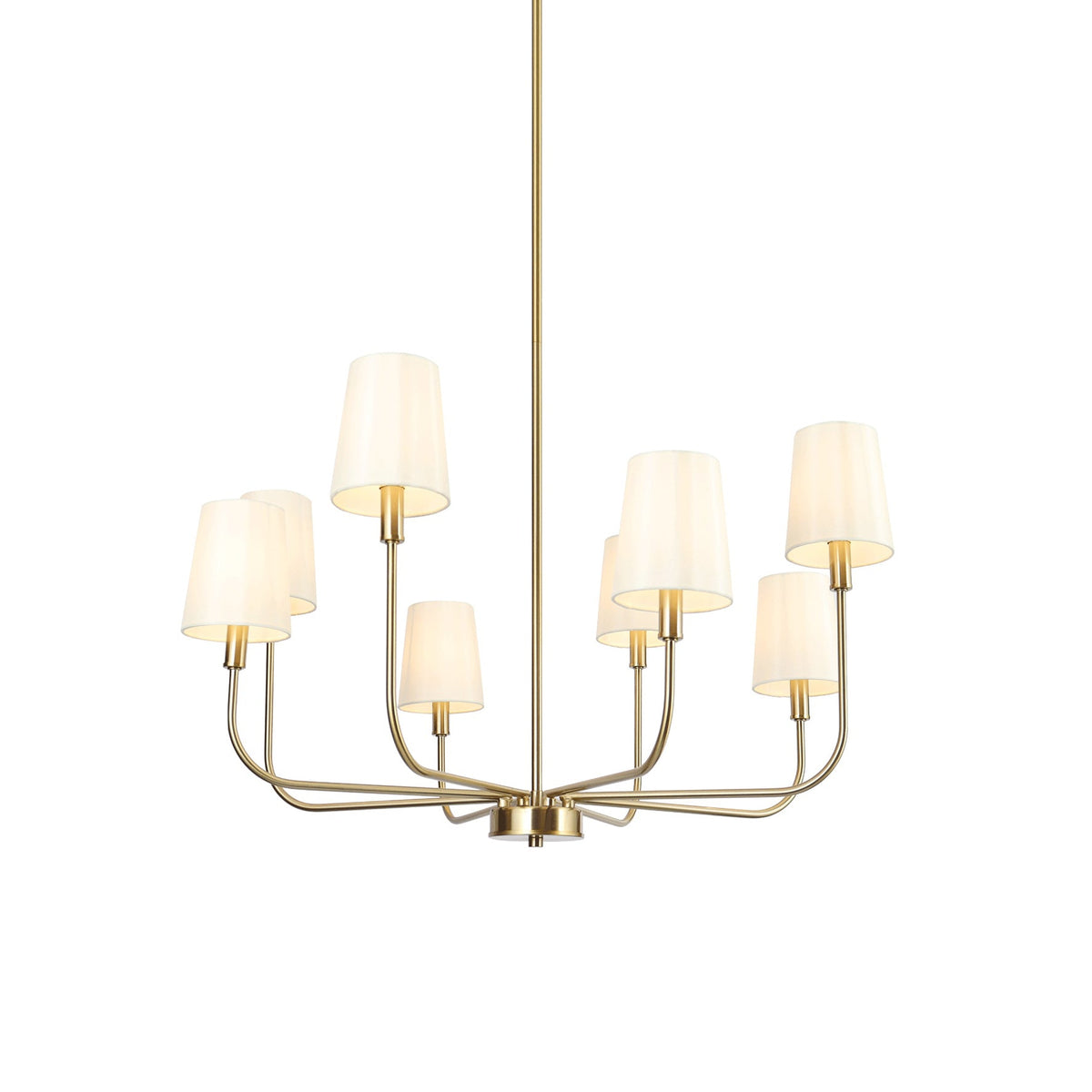 Nysilan Vintage Industrial Brass Fabric Chandelier