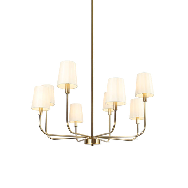 Nysilan Vintage Industrial Brass Fabric Chandelier