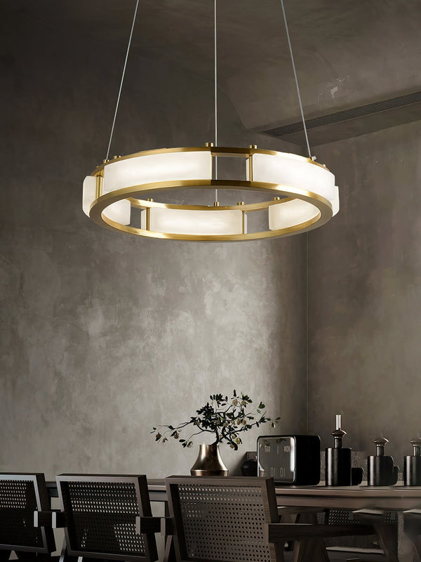 Cuzora Brass Alabaster Chandelier