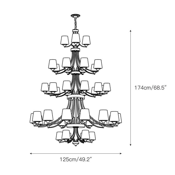 Ulrinara Postmodern Luxury Brass Glass Chandelier