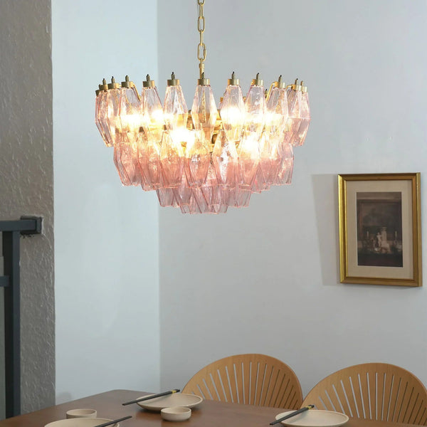 Poliedri Pink Chandelier