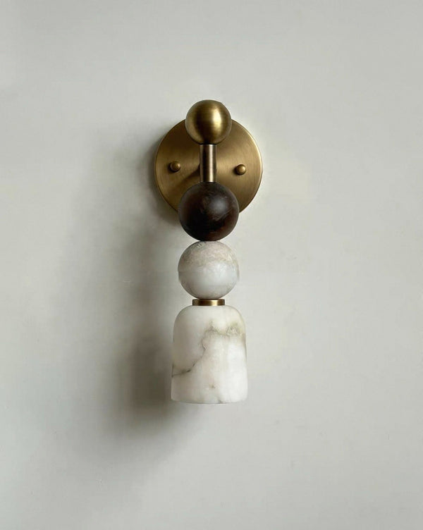 Alabaster & Brass Wall Sconce | CLSUPQ74B