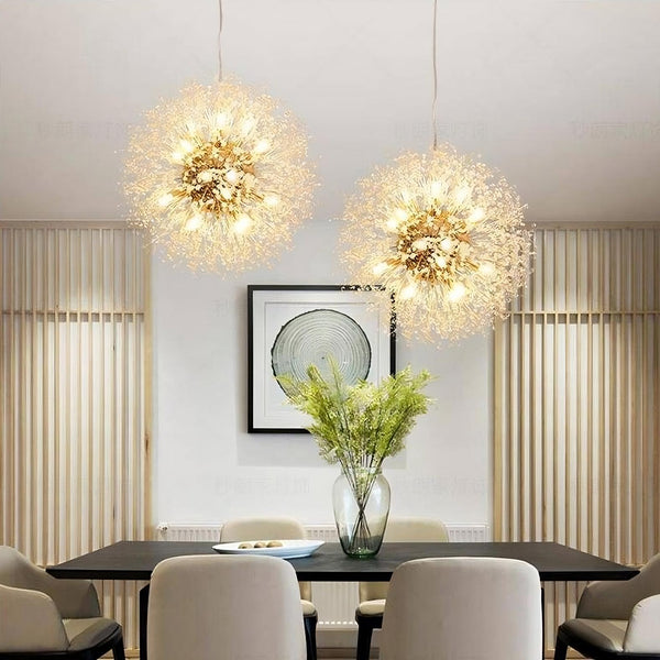 Crystal Dandelion Chandelier LED for Modern Dining Room