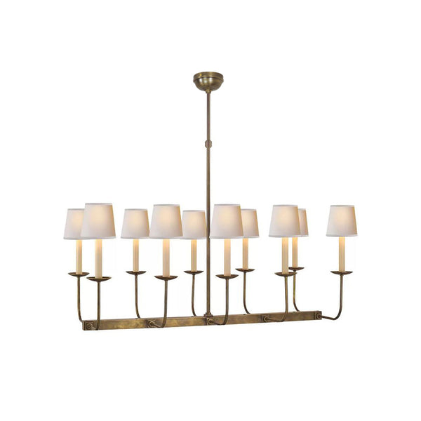 Beacon Linear Brass Fabric Chandelier