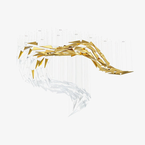 Nyvinia Glass Feather-Shape Chandelier