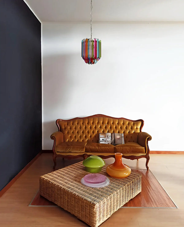 Quadriedri Murano Prisms Multicolored Chandelier