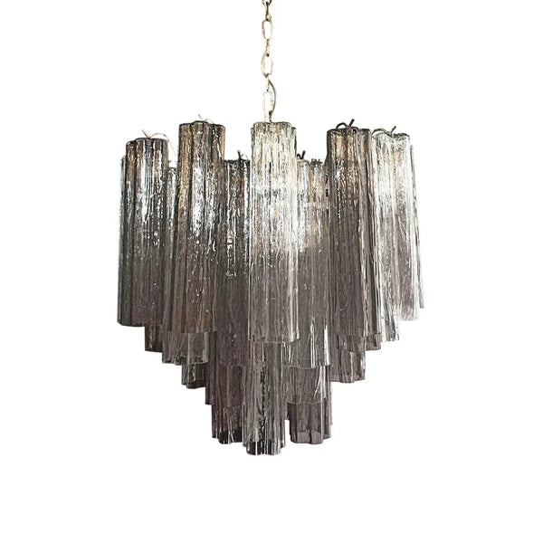 Fantastic Smoked Glass Tubes Chandelier