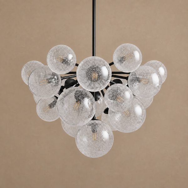 Sillam Seeded Glass Bubble Pendant Chandelier | Black | CLBUB069BK