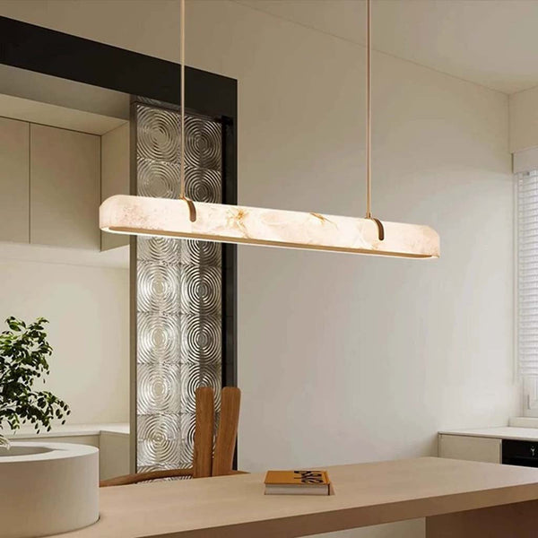 Alabaster Linear Chandelier Pendant Light LED Dimmable