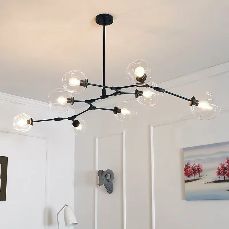 Zentra Black and Gold chandelier 6/7/8/9/10 Lights