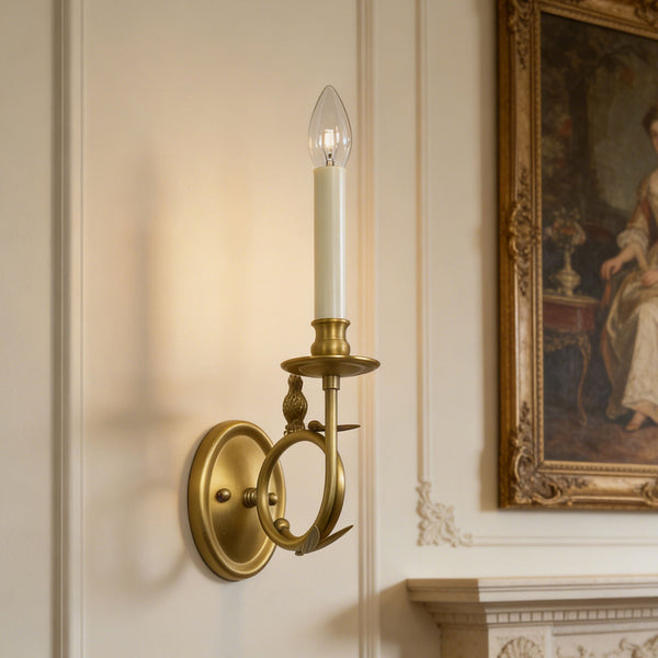 Antique Brass Perching Bird Wall Sconce