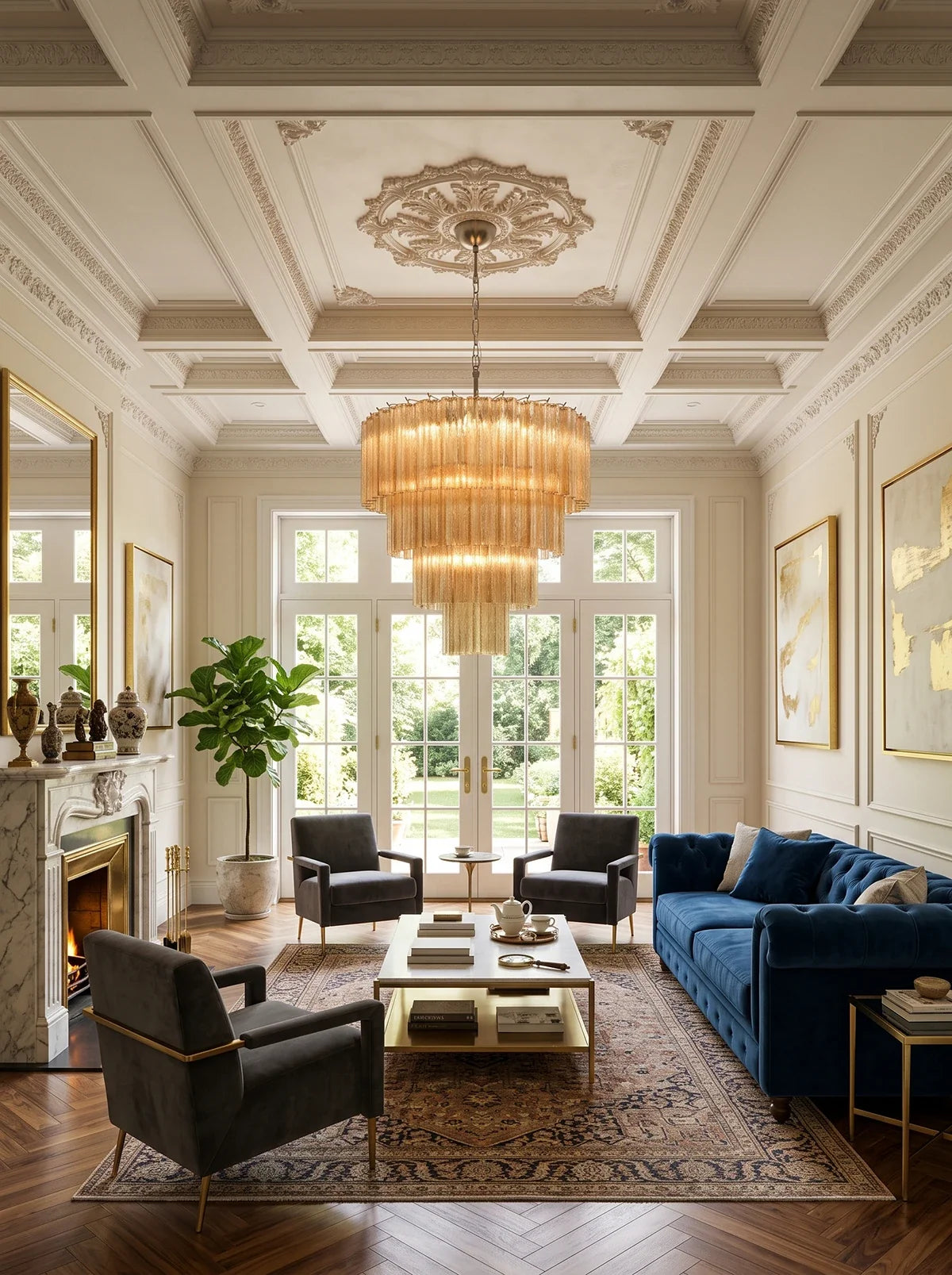 Linden Champagne Glass Tube Chandelier
