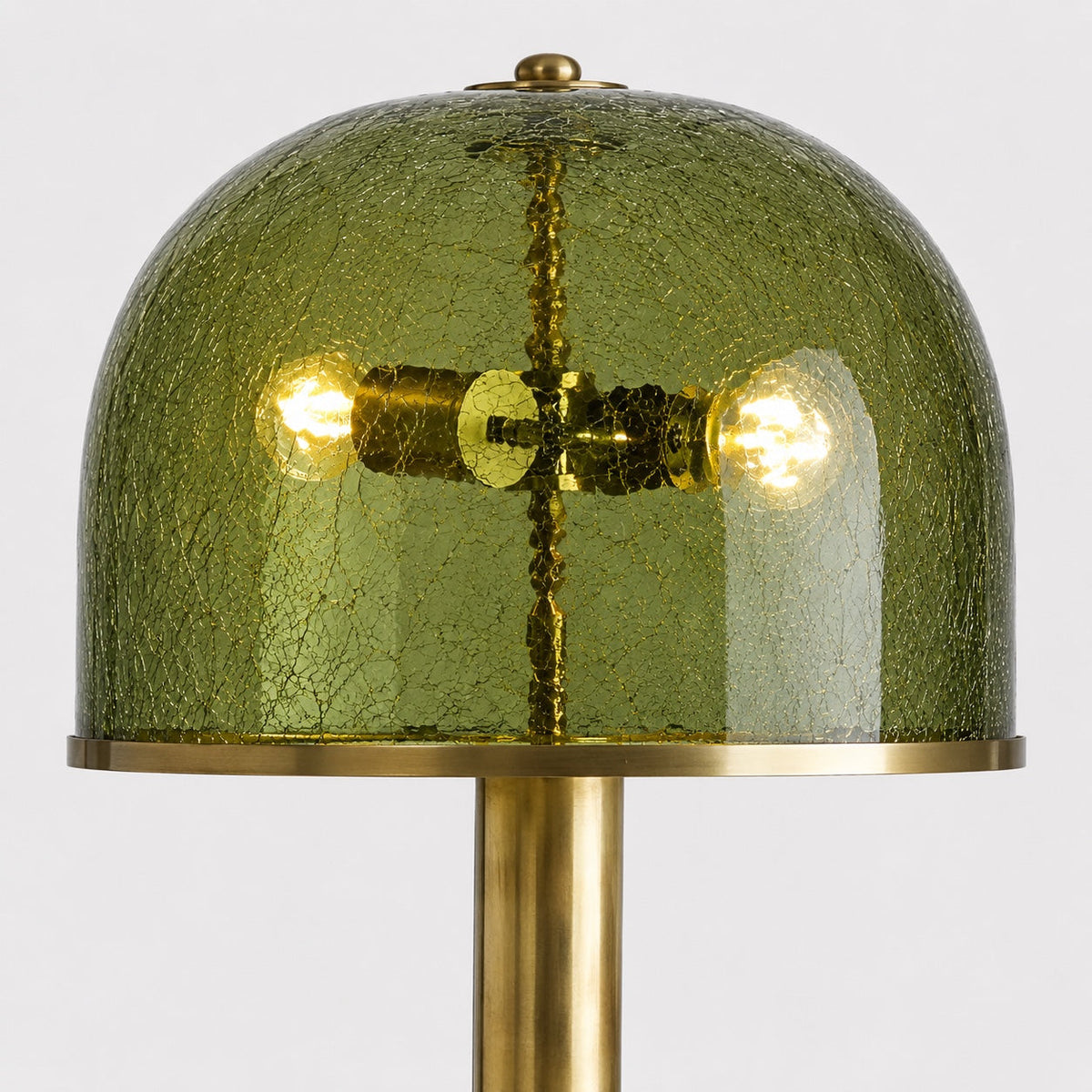 Crackle Glass Floor Lamp | Olive Green | CLCRK301-GRN