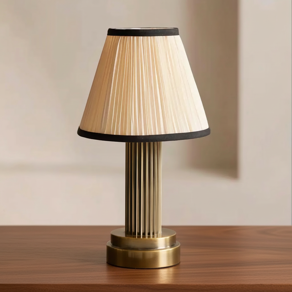 Pleated Fabric Shade Table Lamp | Brass | CLKKJIM58