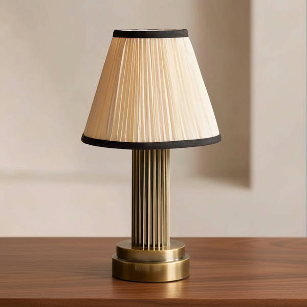 Pleated Fabric Shade Table Lamp | Brass | CLKKJIM58