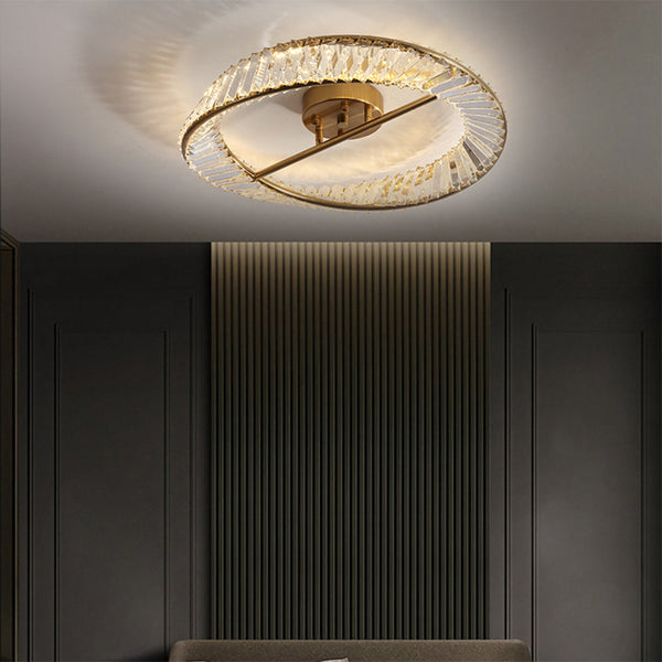 Modern Round LED Crystal Ceiling Lamp For Living Room