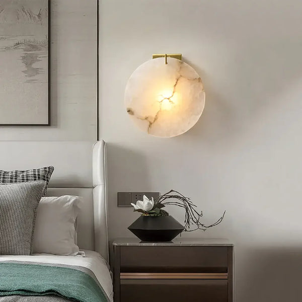 Luxury Alabaster Round Wall Light