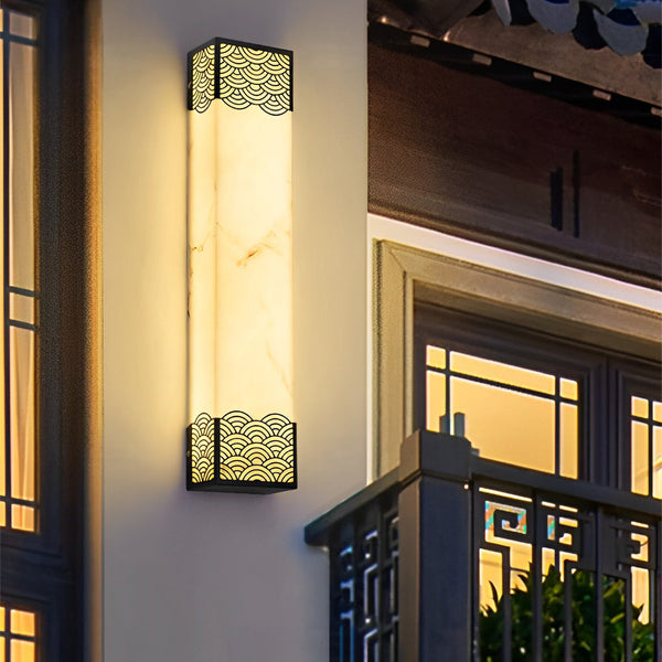 Nirorette Rectangular LED Vintage Resin Outdoor Wall Lights