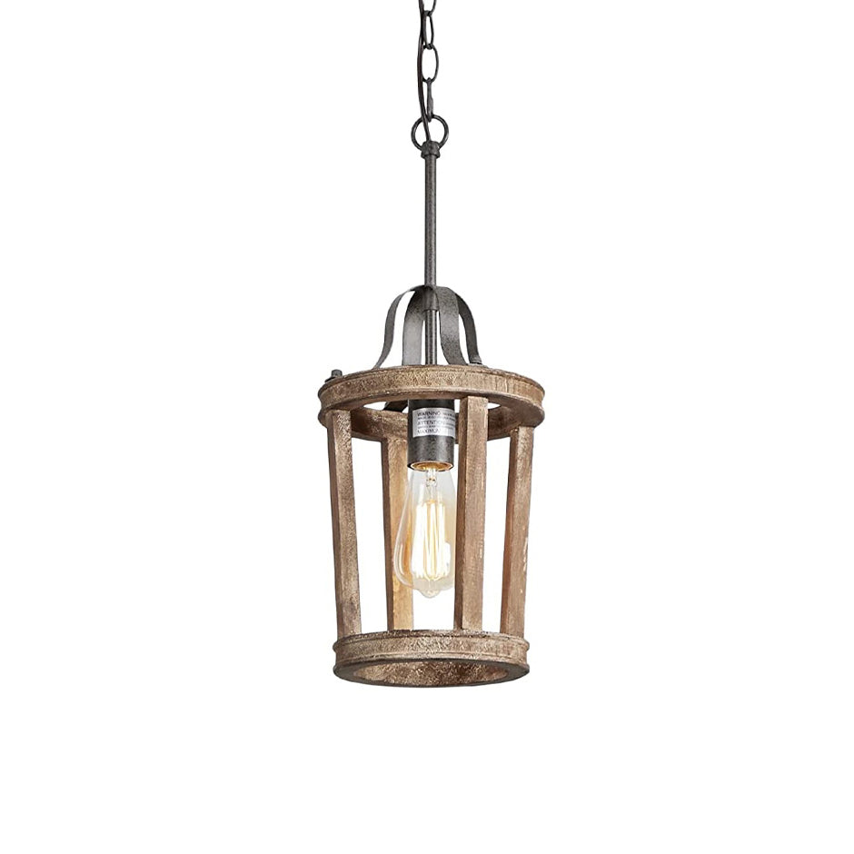 Veraeen Vintage Industrial Wood Pendant Lamp