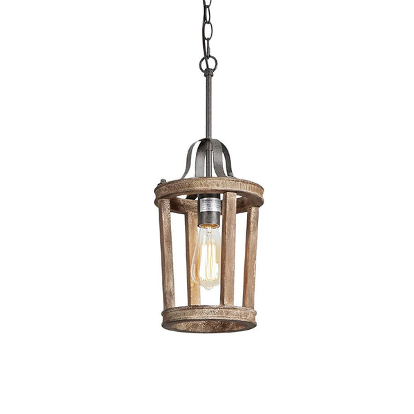 Veraeen Vintage Industrial Wood Pendant Lamp