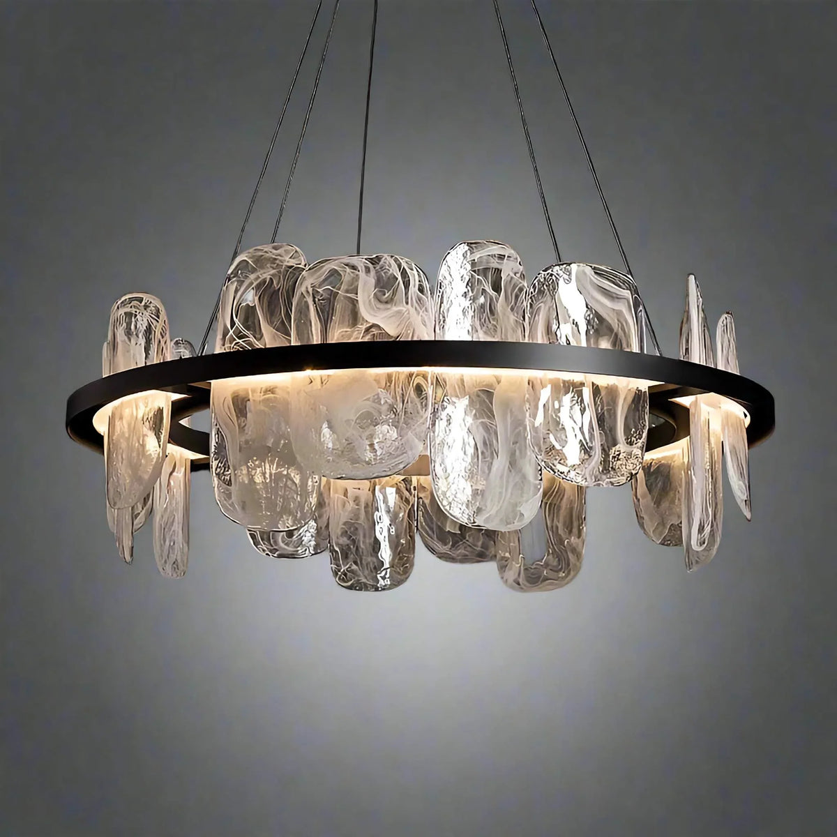 Swirled Glass Halo Chandelier | CLPJS025